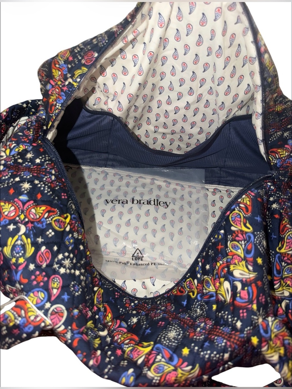 *new* Vera Bradley Original Duffel Bag Starry Paisley in Premium Cotton - Picture 9 of 11